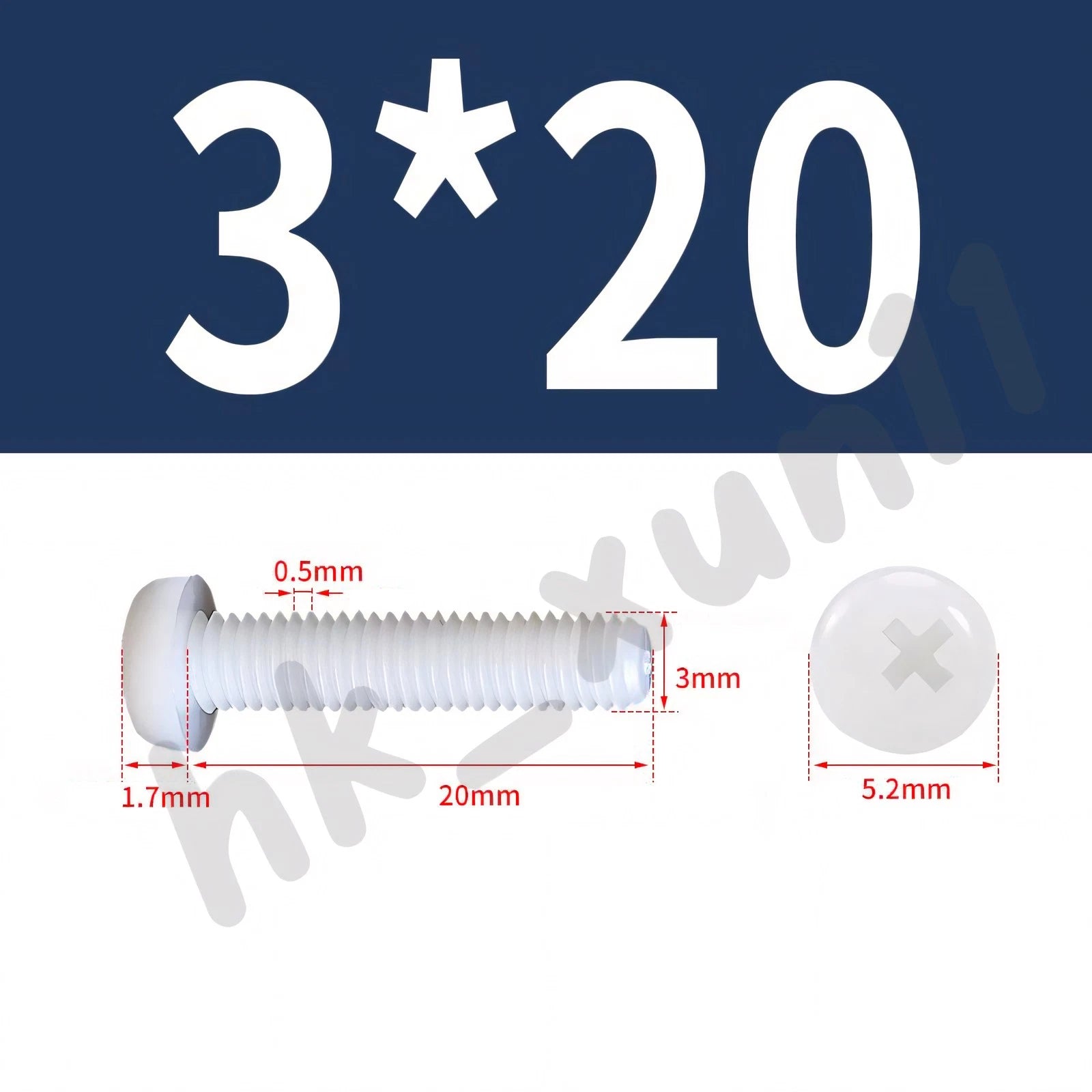 White/Black Nylon Phillips Machine Screws – M2 to M6, Plastic Round Pan Head Bolts