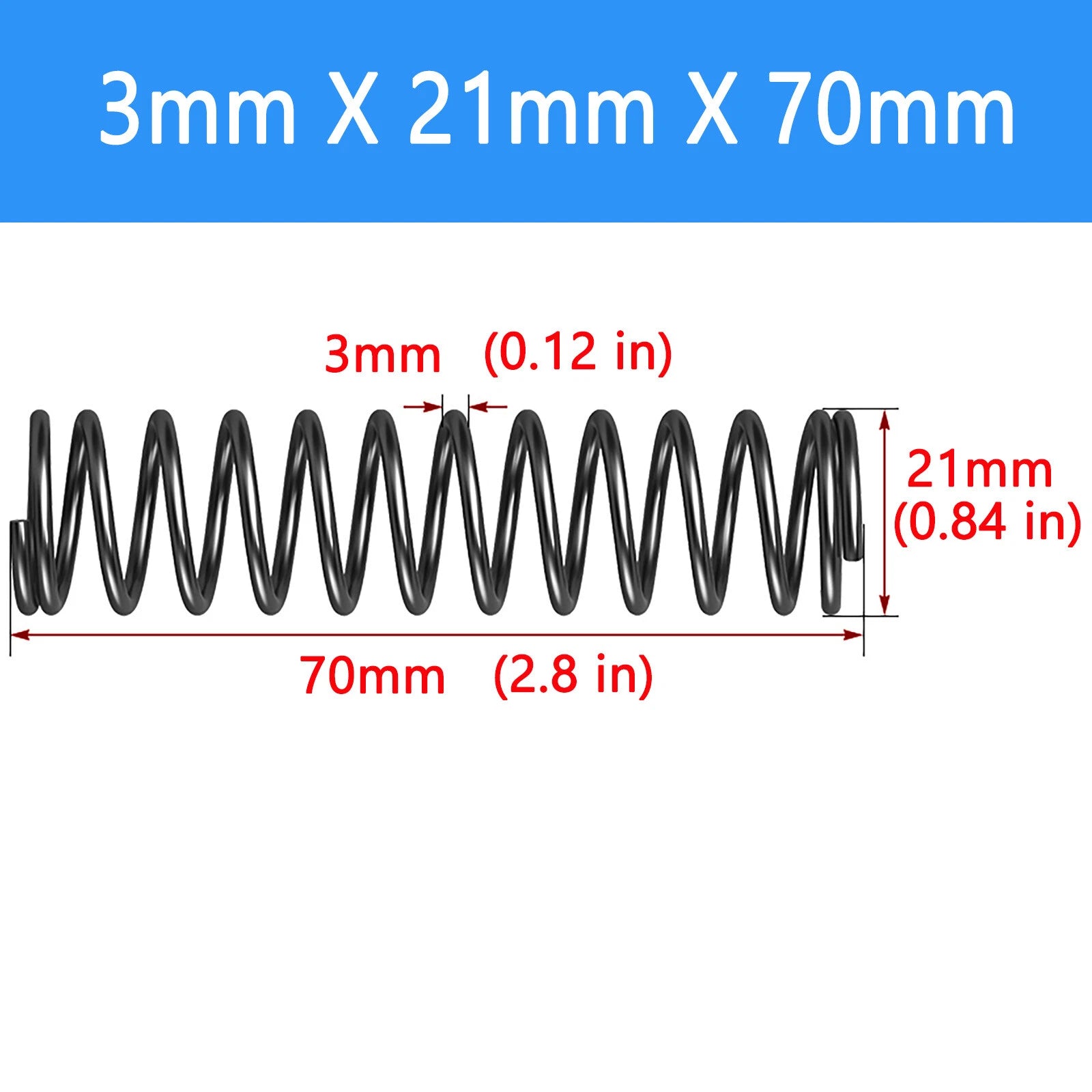 Springs Compression springs Extension spring Blank Wire diameter 3mm 6mm