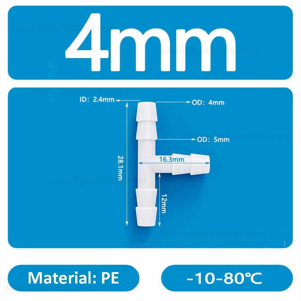 Plastic Barbed Hose Connectors — T-Piece, Elbow & Straight Fittings for Air & Water Lines