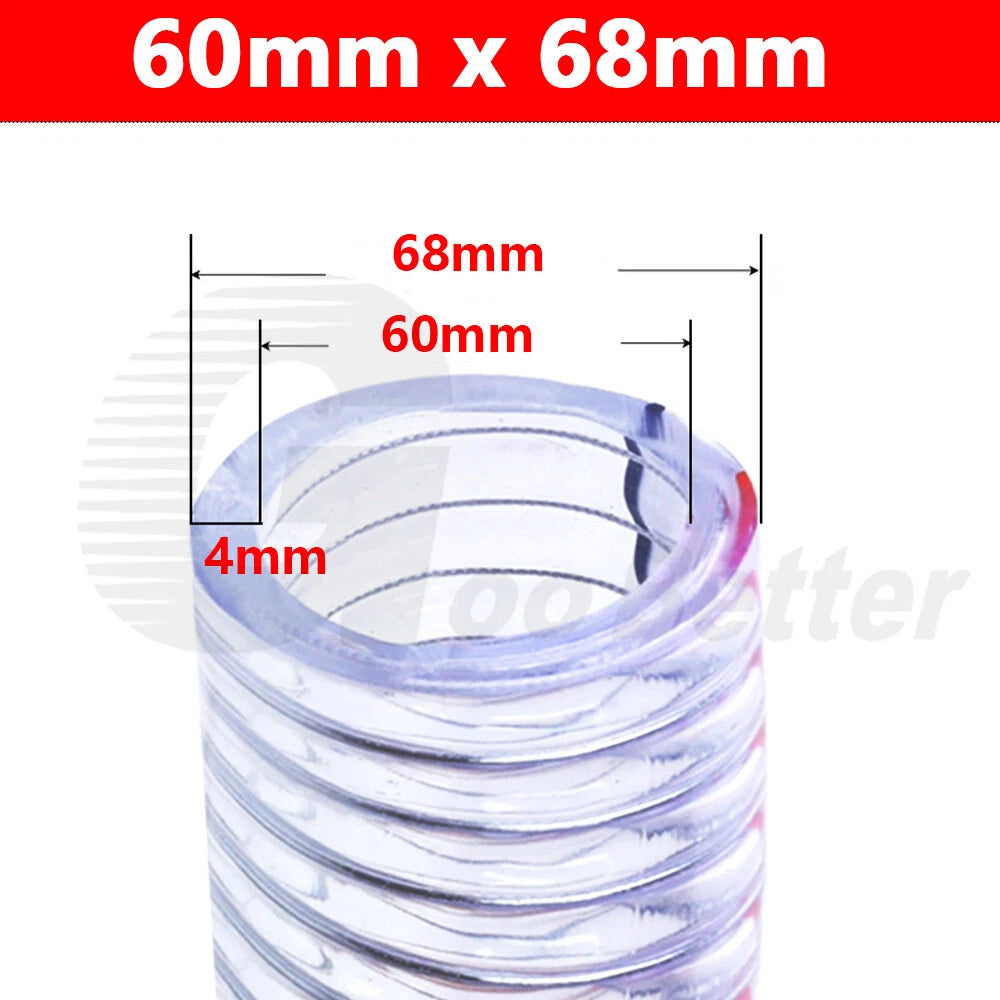 Food Grade Clear PVC Braided Hose Pipe — Wire Reinforced, Heavy Duty Air Water Fuel