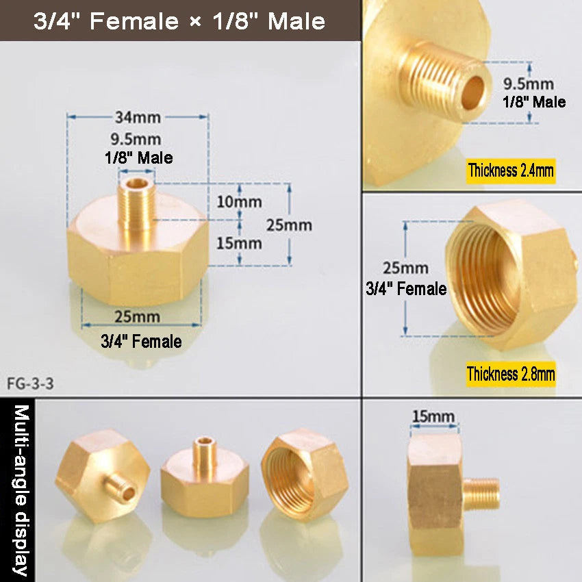 Brass BSP Reducing Bush — Male × Female Straight Pipe Fitting
