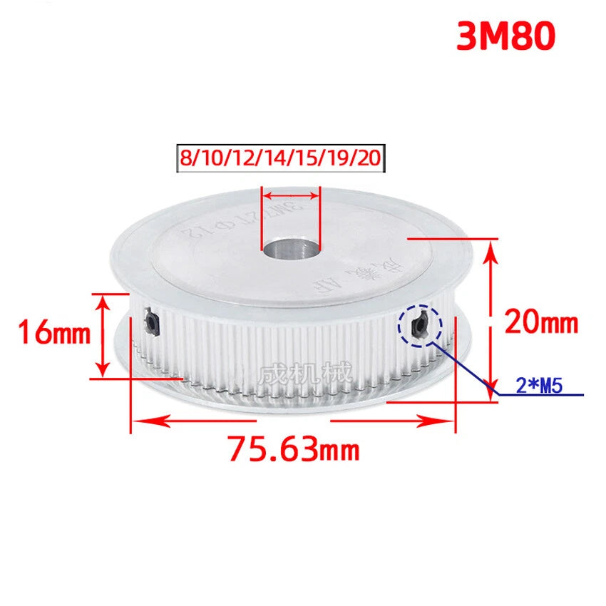 HTD-3M 14-72T Timing Belt Pulley Pitch 3mm AF-type Drive Pulley Teeth Width 16mm