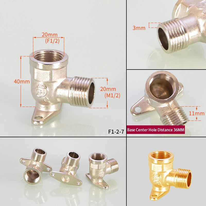 1/2" Copper Tee Elbow Diverter Valve Adapter — Hose & Shower Connector (24 Styles)