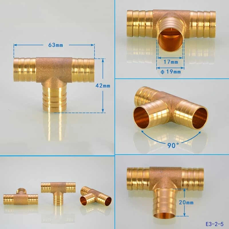 Brass Hose Joiner Fittings — Straight, Y, T & 4-Way Connectors | 6mm–19mm