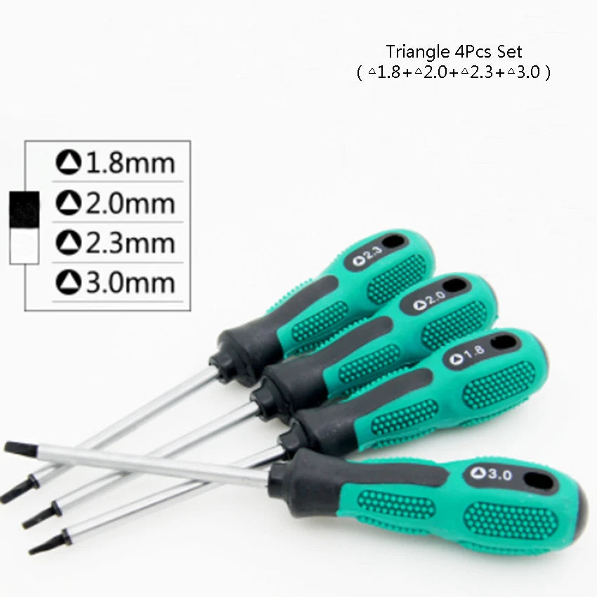 Security Screwdriver Set — Reverse Phillips, Y-Type, Triangle & Metric Bits
