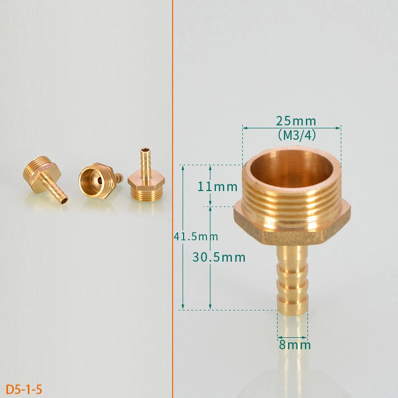 BSP Hose Barb Fittings — 1/2" & 3/4" Male or Female Thread × 6–25mm Barb (2-Pack)