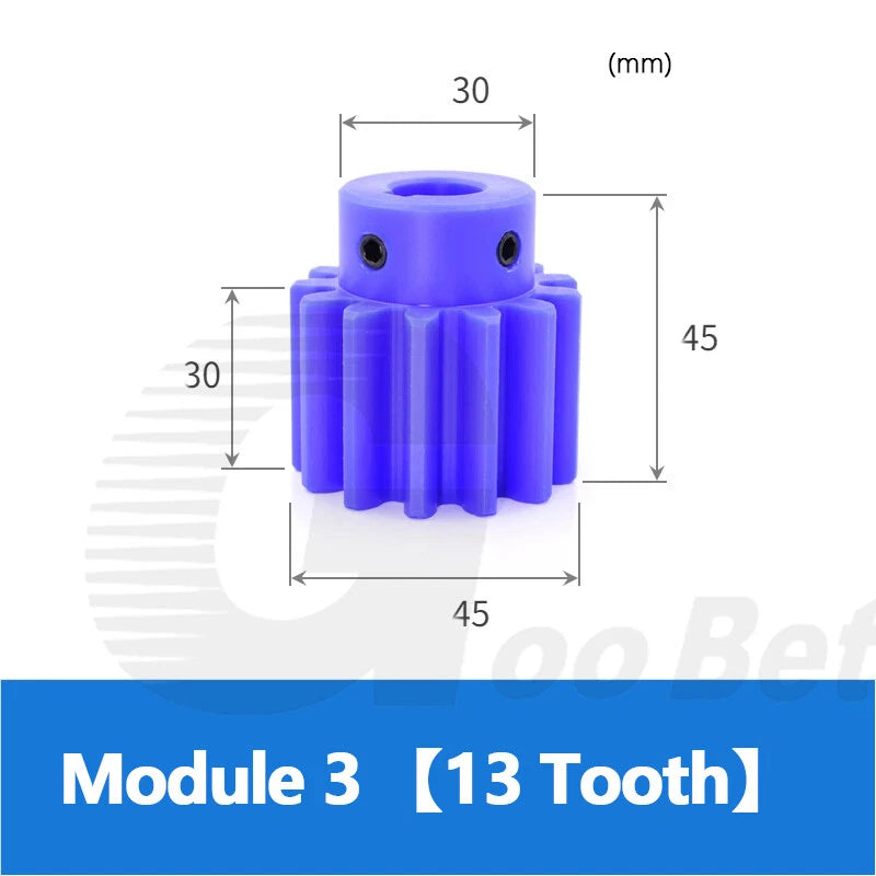 Module 2 3 Precision Spur Gear 12 - 30 Tooth Pinion with Step Keyway Bore Nylon