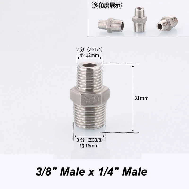 Stainless Steel 90° Elbow BSP Pipe Fittings — Female & Male Reducing Adapters