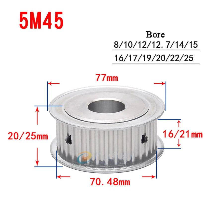 HTD-5M 25-38T Timing Belts Pulley AF-type Drive Pulleys For 15/20mm Width Belt