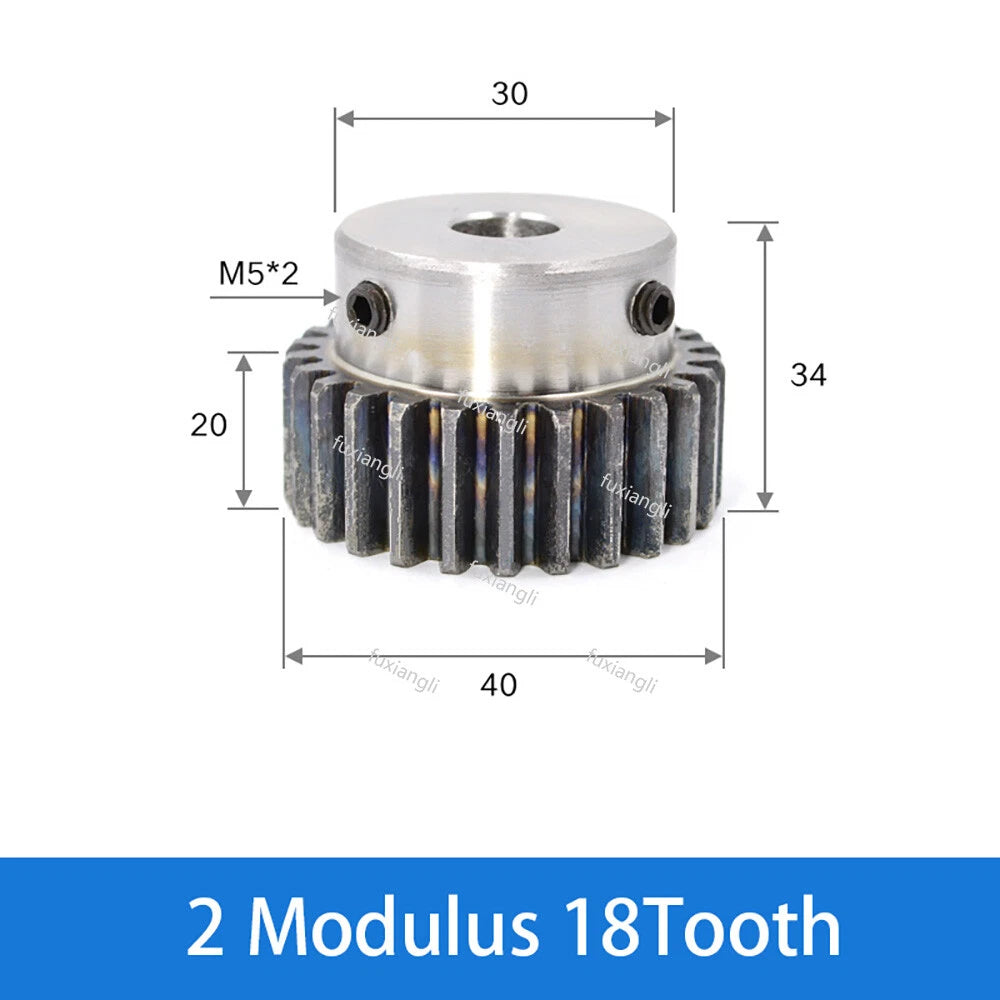 2 Mod 12-40Tooth Spur Gears pitch 6.28mm 45# Steel With Keyway Pinion Motor Gear