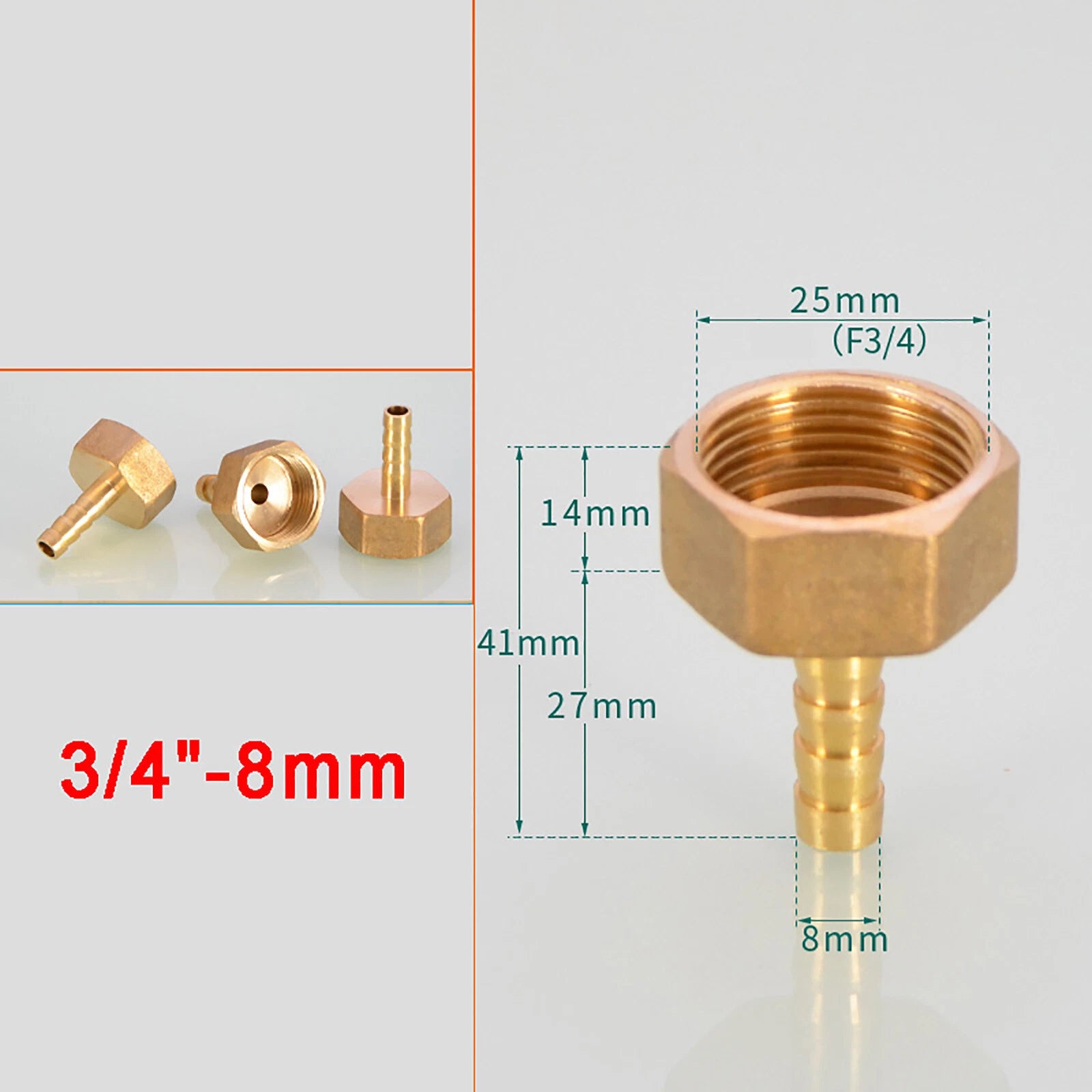 Brass Female BSP Blanking Cap Stop End Pipe Fittings — 1/8" to 1" Hex & Octagonal