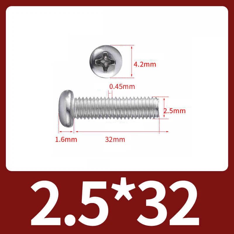M2.5 Pozi Pan Head Machine Screws A2 Stainless Steel — Multiple Lengths - HomeDIYer