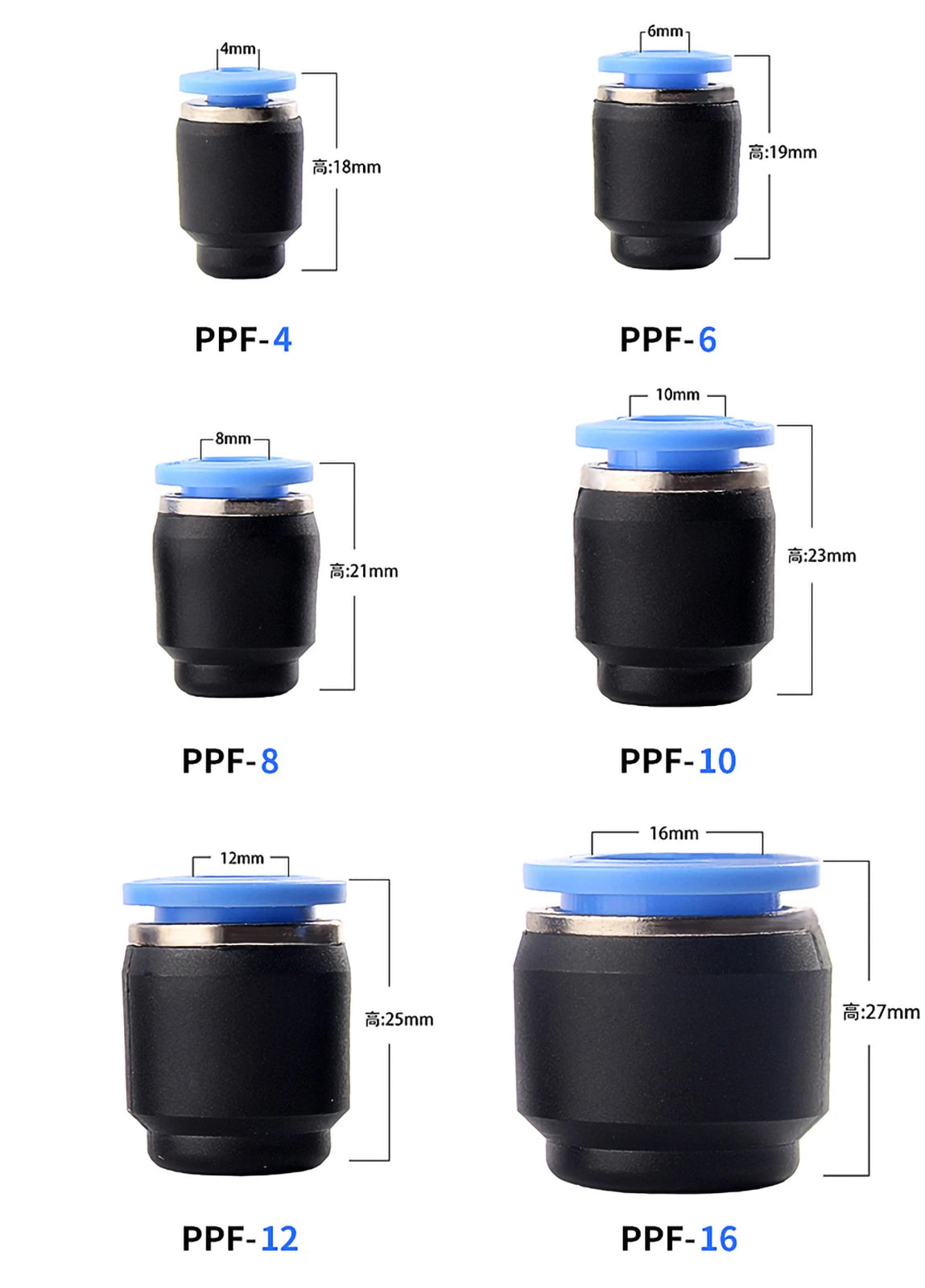Pneumatic Push-In Fittings | Air & Water Hose Quick-Release Tube Connectors