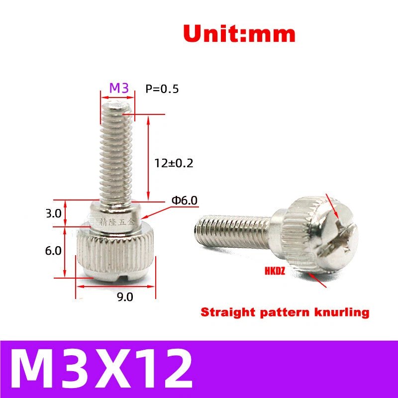 M3~M6 Phillips Carbon Steel Step Knurled Thumb Screws | Hand Grip Knob Bolts - HomeDIYer