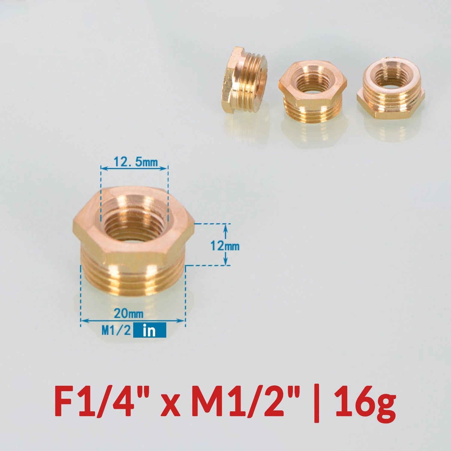 BSP Brass Reducing Hexagon Bush — Male to Female Thread Pipe Fittings