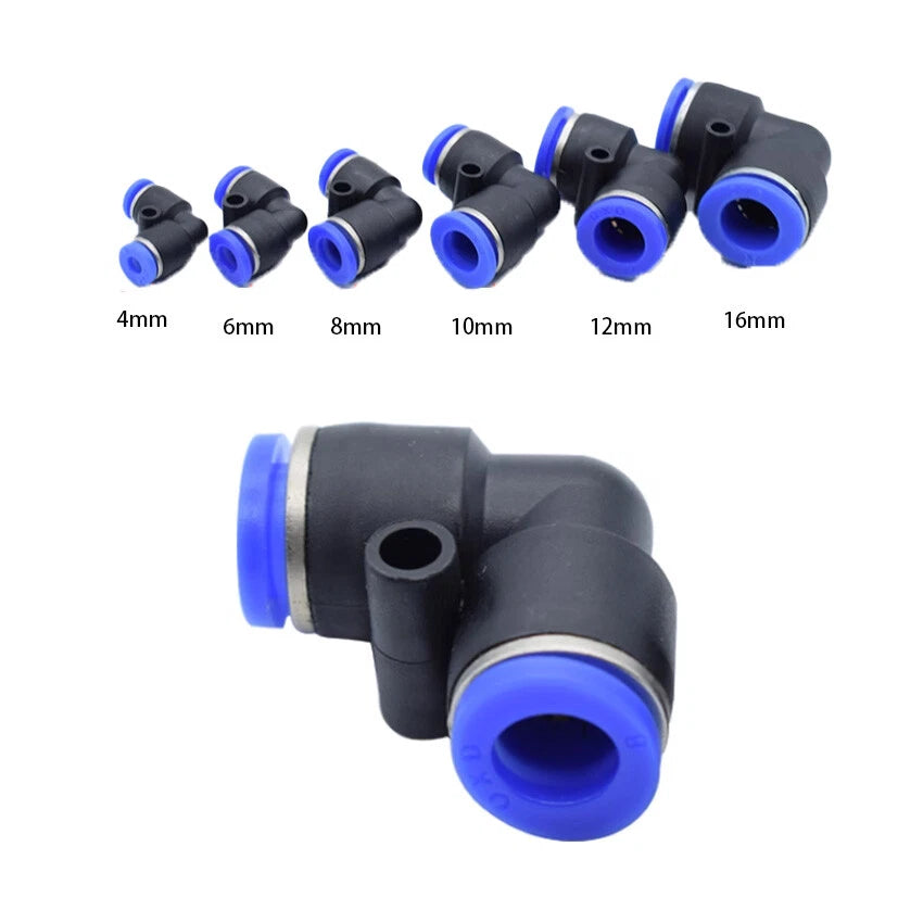 4- 16mm Nylon Pneumatic Push Fit Connector Tube Pipe Joiner Air Water Lines Hose