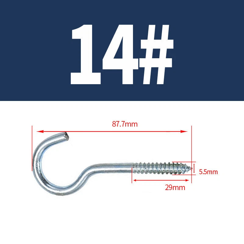 Zinc Screw Eyes & Hooks — Metric Wood Thread, 16–105mm, Hook & Eye with Optional Wall Plug
