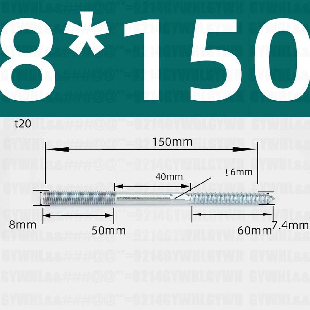 M6 M8 M10 Hanger Bolts – Zinc Plated Steel Torx Drive, Headless Furniture Wood Screws for Sofa Legs & Mounting