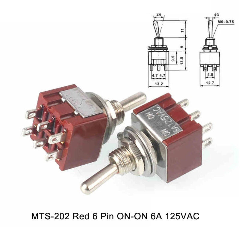 Toggle Switch Heavy Duty ON-OFF ON-ON ON-OFF-ON – MTS E-TEN PS DS438 Series 125VAC 250VAC