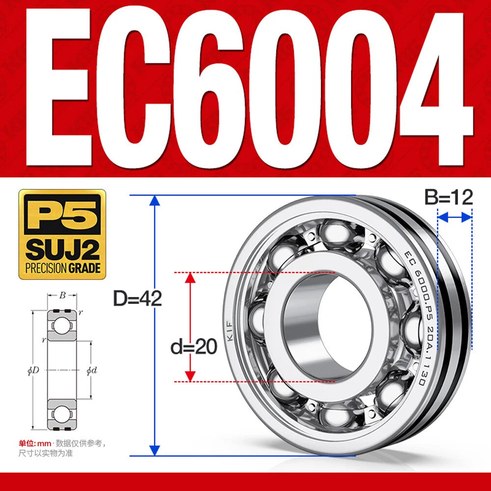 Non-Slip Ball Bearings EC6000/EC6200 Series High Speed Bearings 6000 6201~6206ZZ