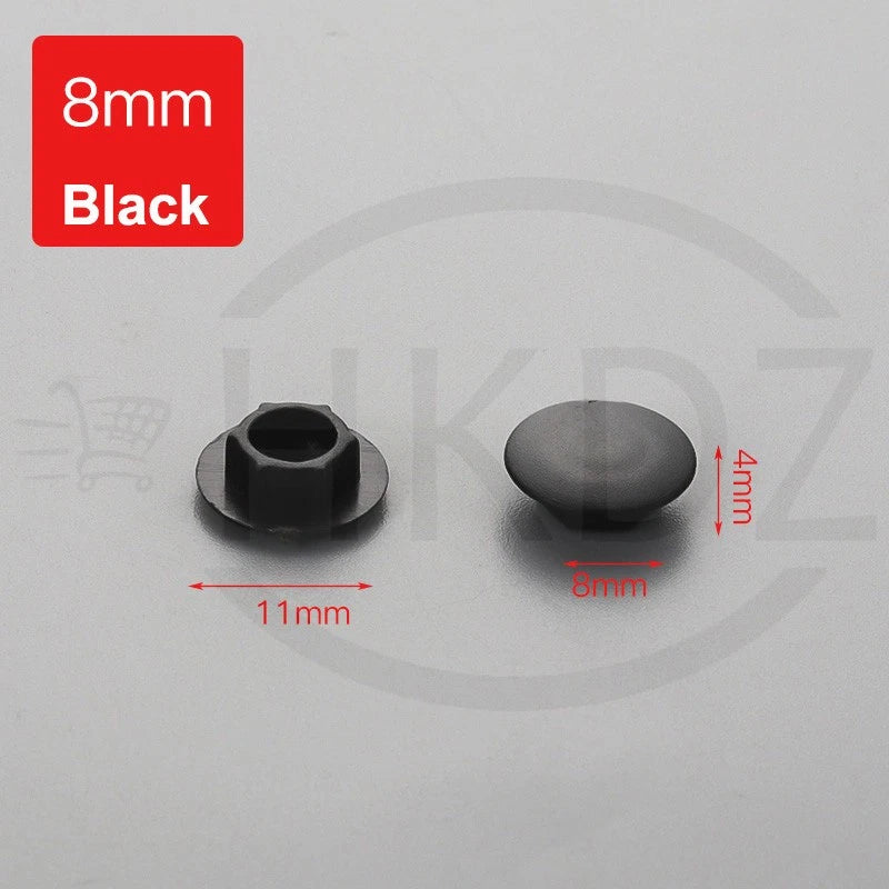 Plastic Screw Caps Covers – 5mm to 40mm Push-in Furniture Hole Plugs, Black, White and Brown