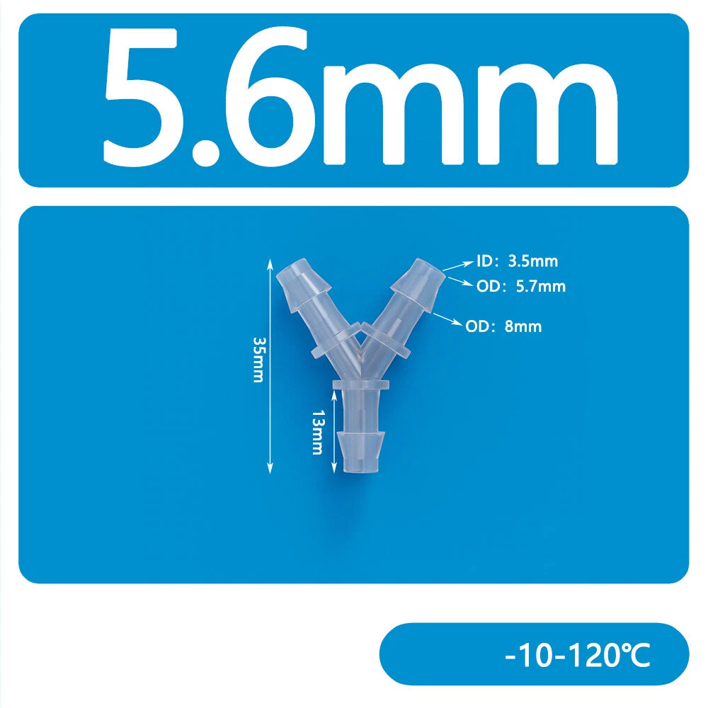 Y-Type 3-Way Barbed Hose Connector — Plastic Tee Fitting for Tube & Pipe