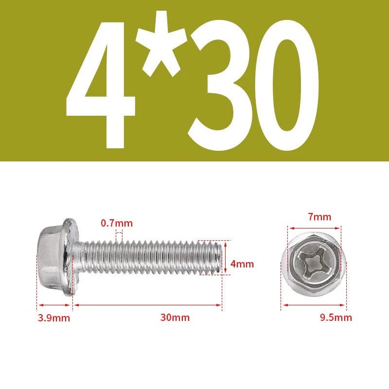 Phillips Hex Flange Screws 304 Stainless Steel M3–M8 | Dentate & Flat Flange - HomeDIYer