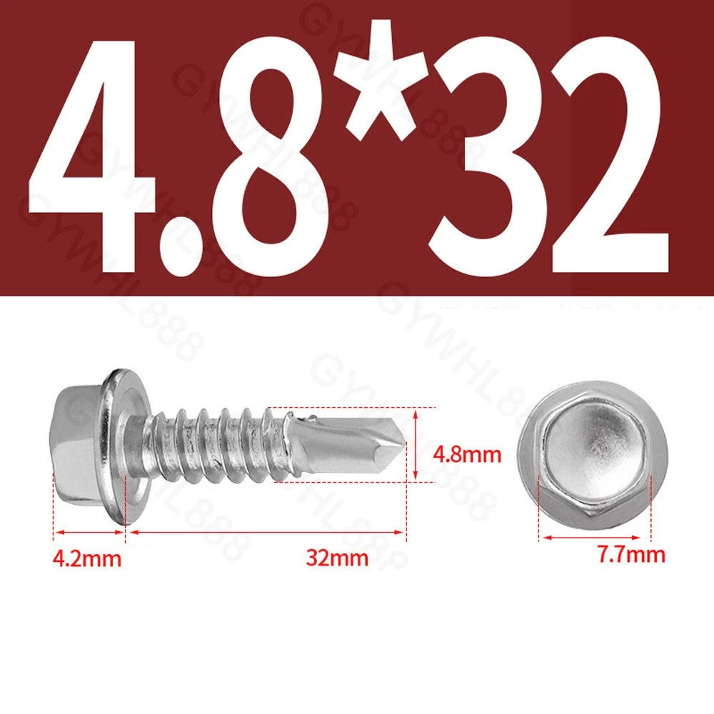 410 & A2 Stainless Hex Head Self‑Drilling Tek Screws – for Metal Roofing & Sheeting