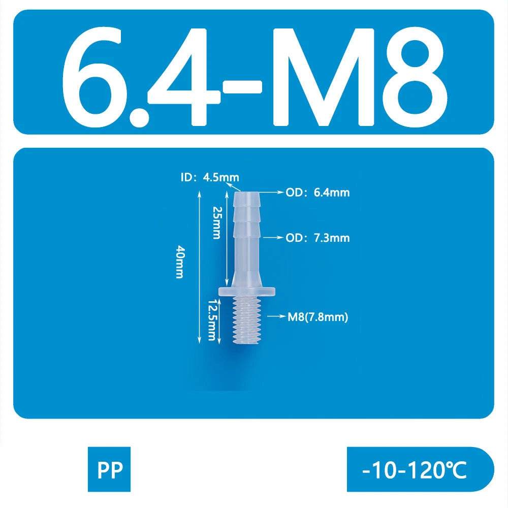 BSP Metric External Thread Straight Barb Connector – Plastic Hose Pipe Fitting