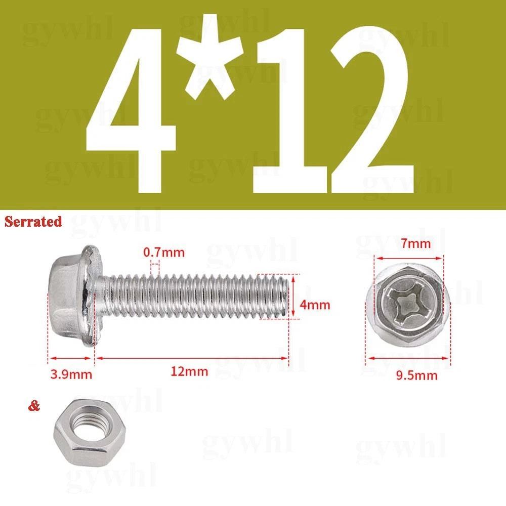 Phillips Hex Flange Bolts with Hex Nuts — Serrated & Smooth, M3–M8