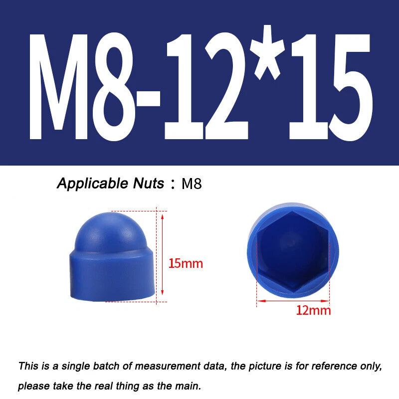 Hex Bolt & Nut Protection Caps – Plastic Hexagonal Screw Covers for M4 M5 M6 M8 M10 to M24 (PE, 5-100 Pack)