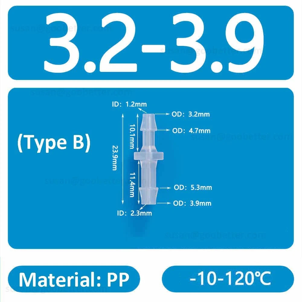 Straight Reducer Barbed Hose Connector — Plastic Joiner for Air & Water Tubing