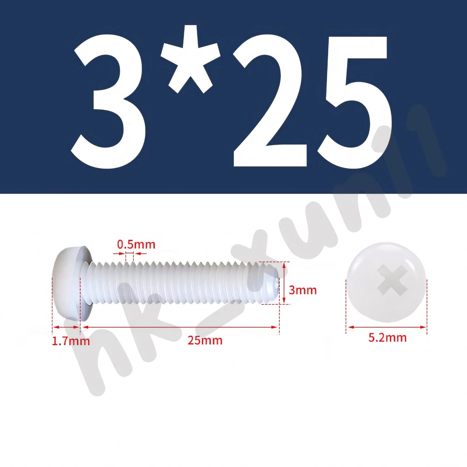 White/Black Nylon Phillips Machine Screws – M2 to M6, Plastic Round Pan Head Bolts