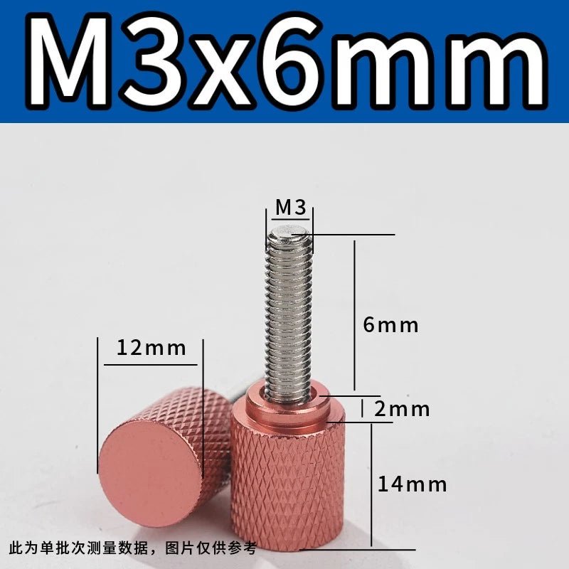 M3 Knurled Thumb Screws – Colored Anodized Aluminum, 6mm to 100mm, 10 Colors - HomeDIYer