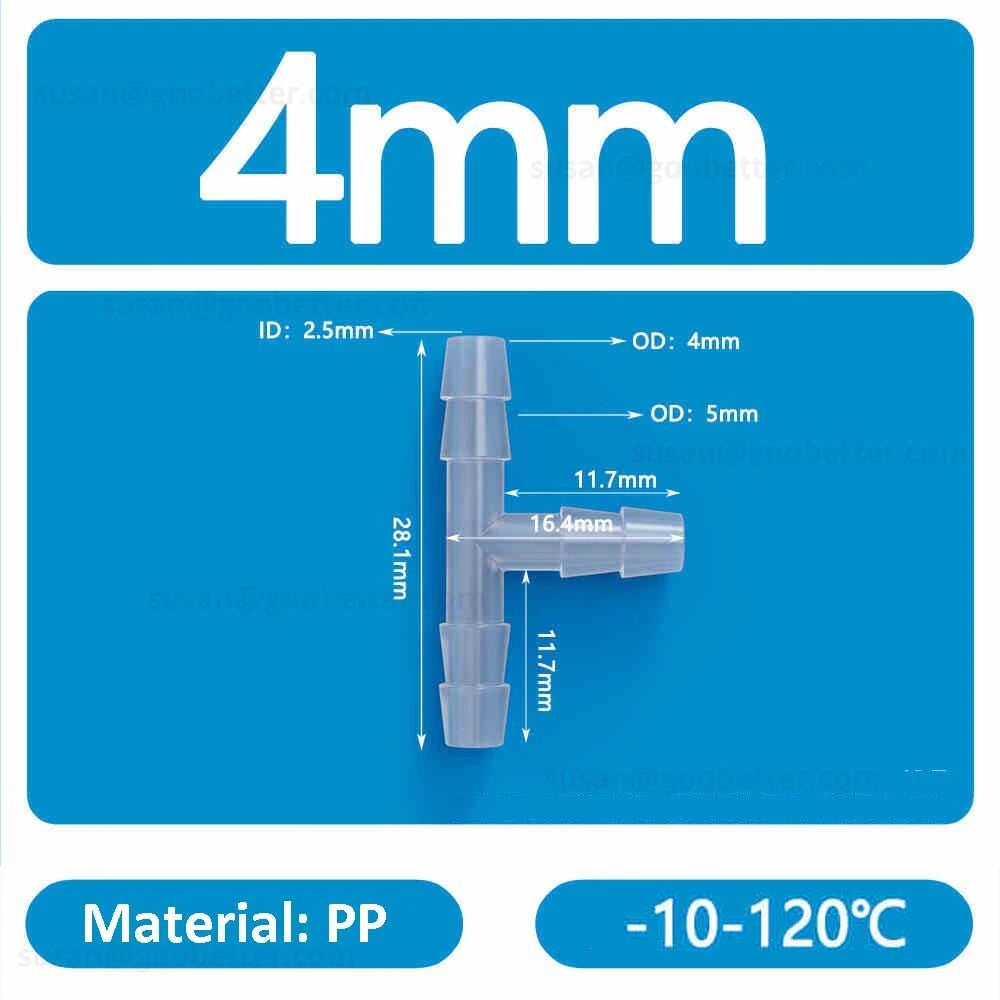 Plastic Barbed Hose Connectors — T-Piece, Elbow & Straight Fittings for Air & Water Lines