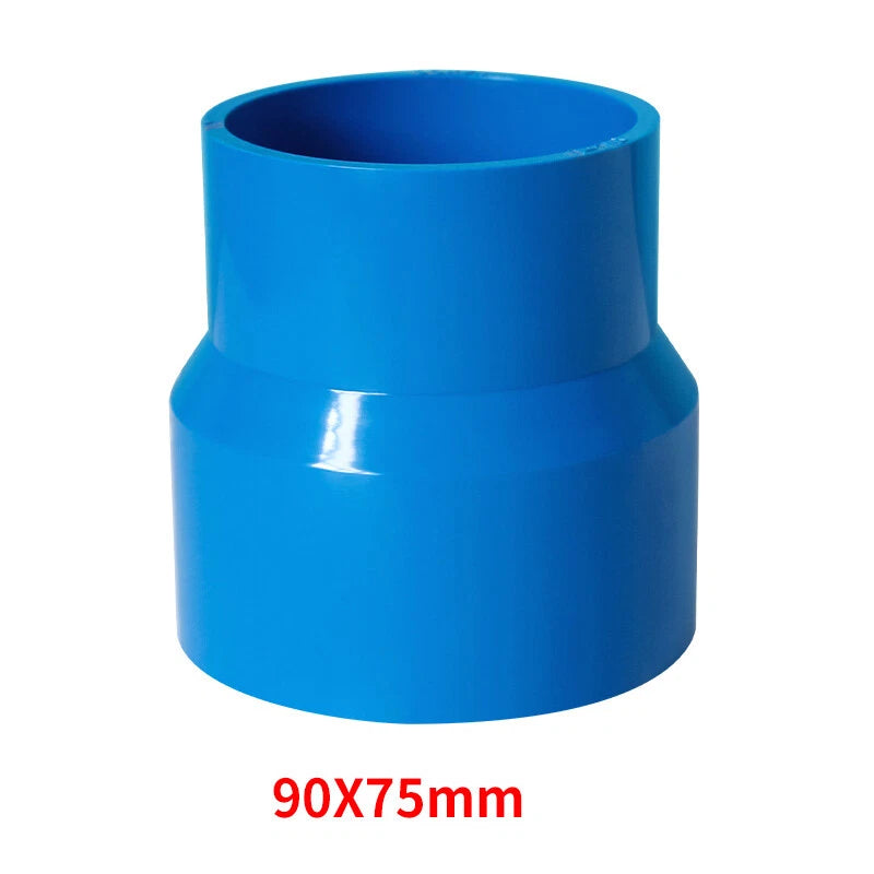 PVC Pipe Reducing Plumbing Concentric Connector 25-90mm Coupling Fittings Blue