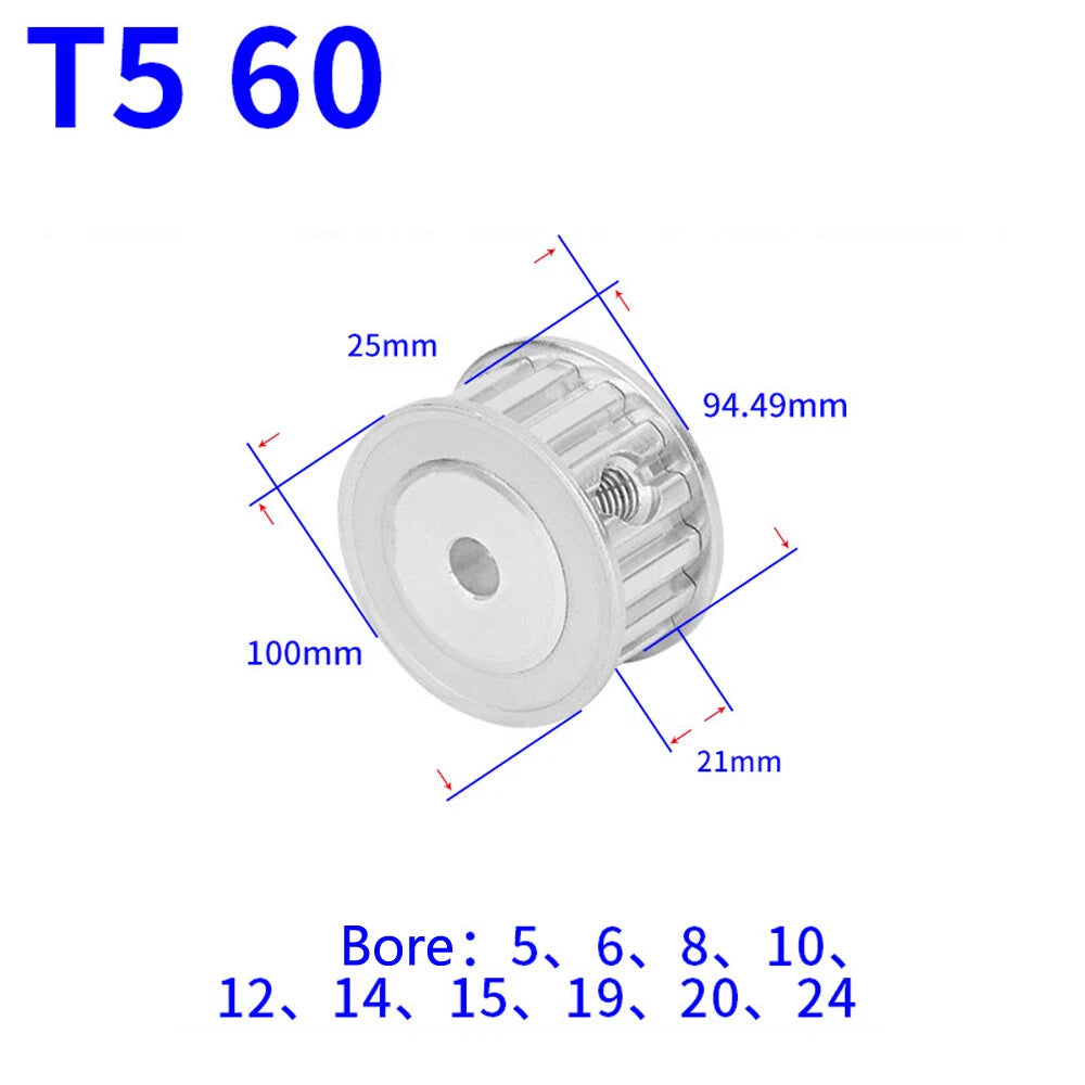 T5 12T-60T Timing Belt Pulley Pitch 5mm AF-type With Keyway Teeth Width 21mm