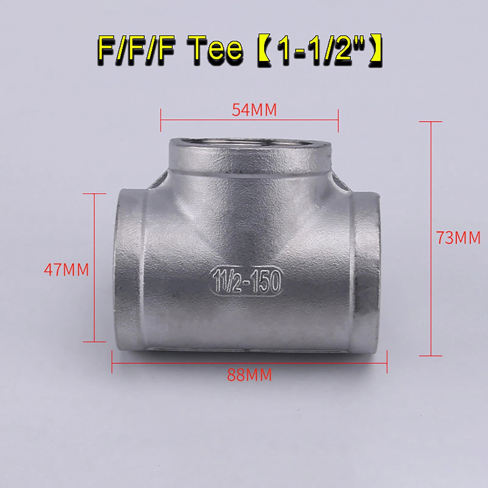 304 Stainless Steel BSP Tee & Cross Pipe Fittings — 1/8" to 2" | F&F&F, M&M&M, Reducer & Cross