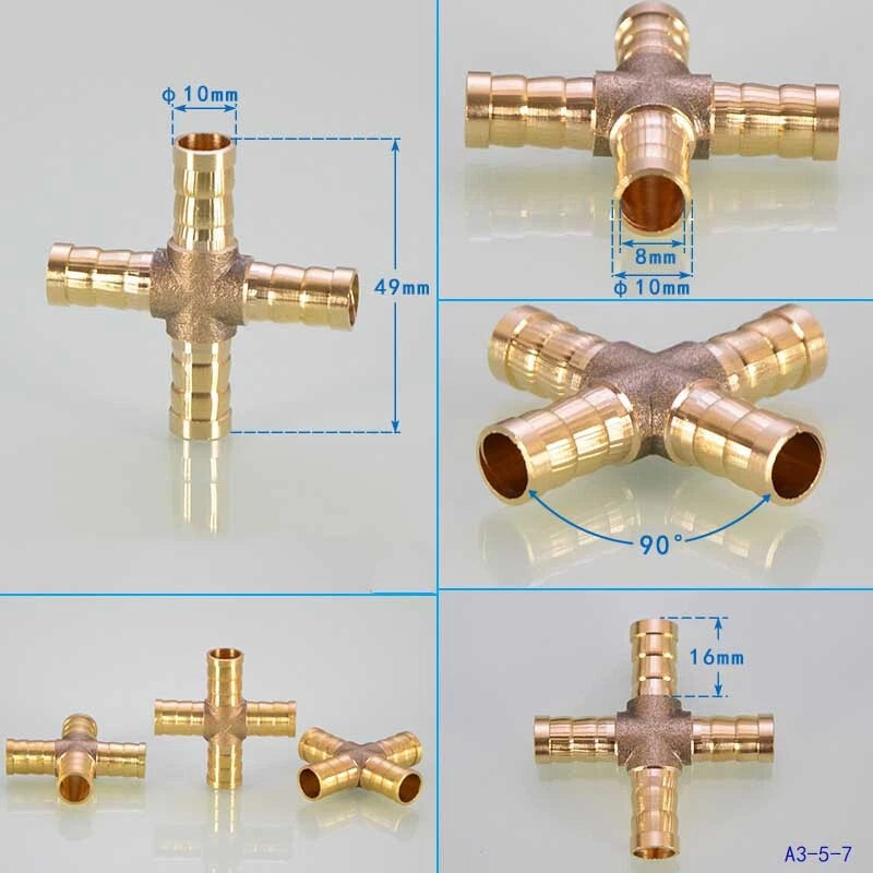 Brass Hose Joiner Fittings — Straight, Y, T & 4-Way Connectors | 6mm–19mm
