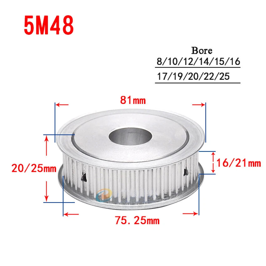 HTD-5M 25-38T Timing Belts Pulley AF-type Drive Pulleys For 15/20mm Width Belt