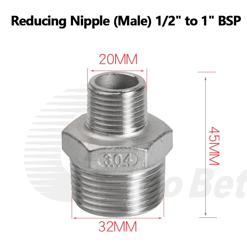 BSP Threaded Stainless Steel Pipe Fittings 304 — Elbow, Tee, Nipple, Socket & More