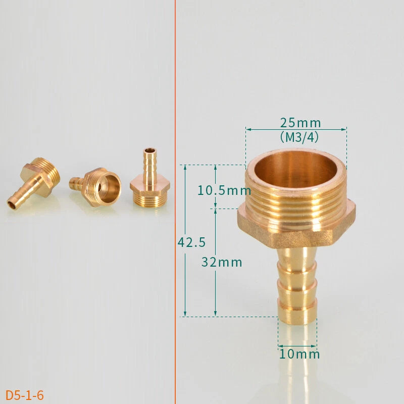 BSP Hose Barb Fittings — 1/2" & 3/4" Male or Female Thread × 6–25mm Barb (2-Pack)