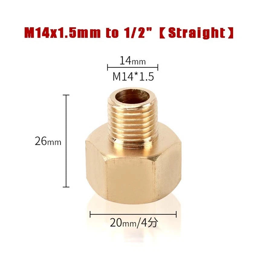 M14x1.5mm & M22x1.5mm Brass Pipe Fittings — Straight, Elbow, Tee, Cross, Coupler Adapters