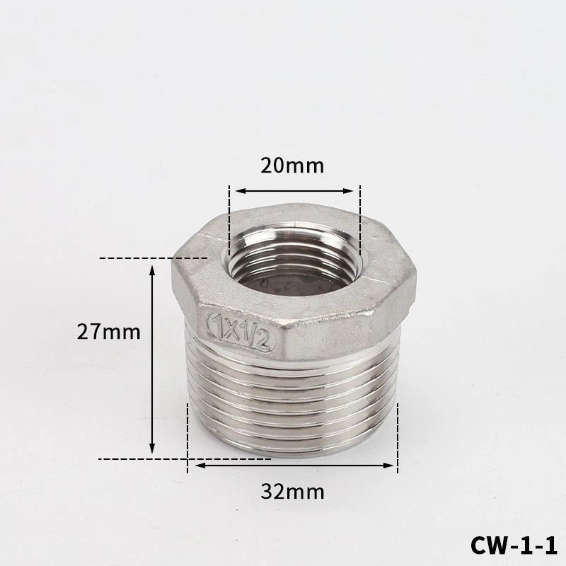 BSP Male Female Thread Connector – Stainless Steel Pipe Fittings (1/2" to 1")