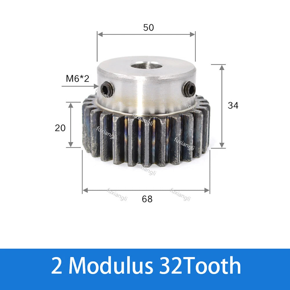 2 Mod 12-40Tooth Spur Gears pitch 6.28mm 45# Steel With Keyway Pinion Motor Gear