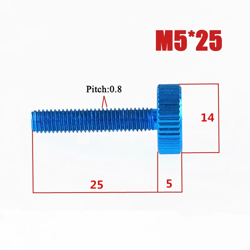 M2–M6 Aluminum Alloy Knurled Thumb Screws | Hand-Tighten Knob Bolts, 10 Colors