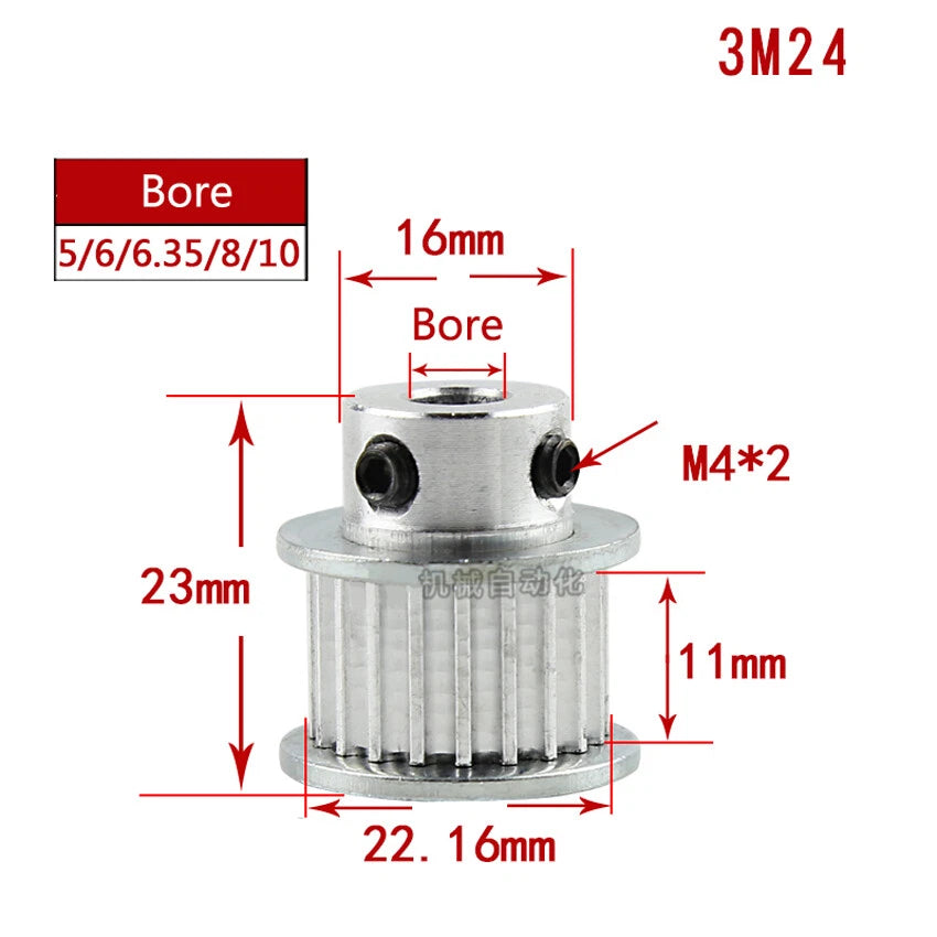 HTD-3M 12-150T Timing Belt Pulleys Synchronous Wheel With Step Tooth Width 11mm
