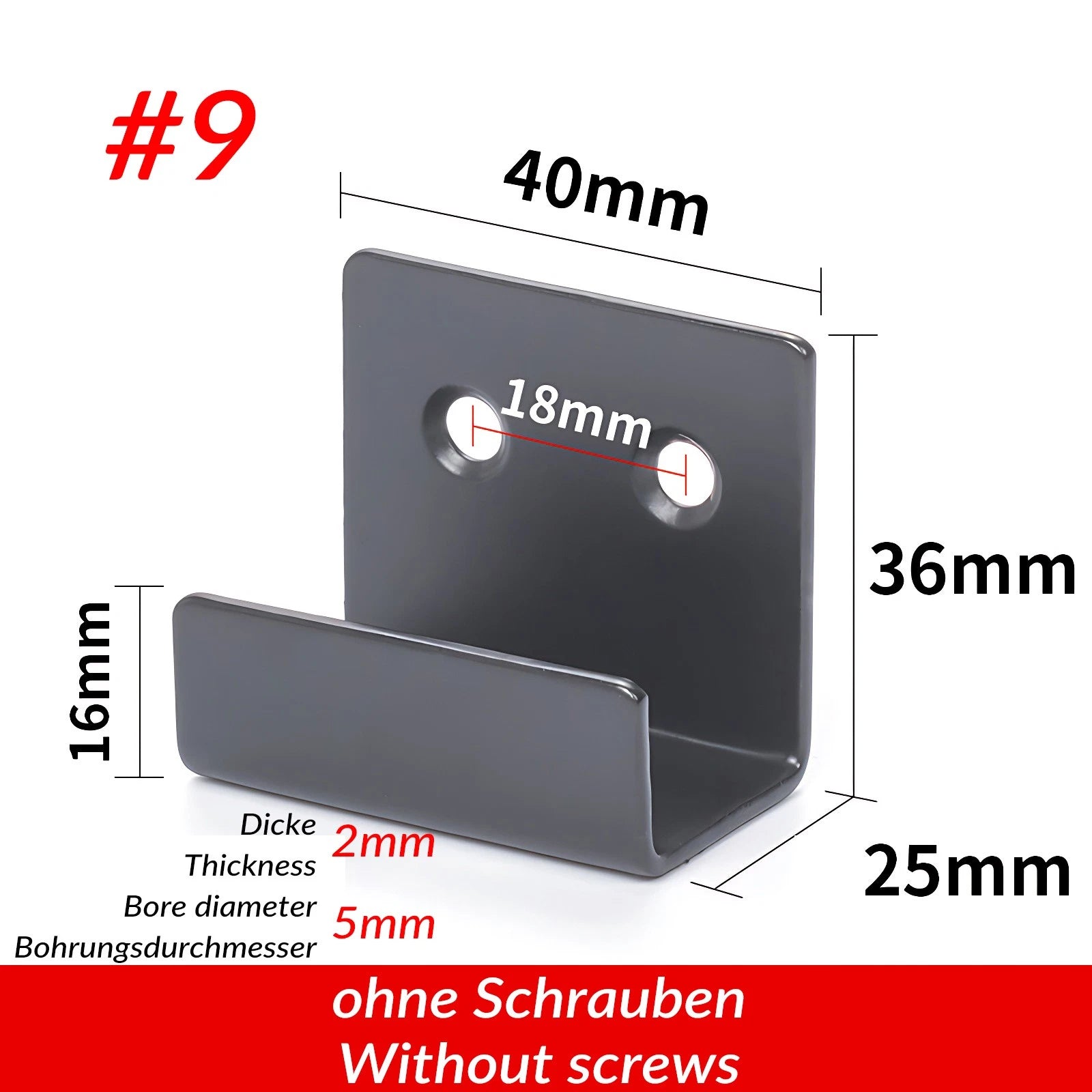 U Shaped Brackets Flat Hooks Stainless Hooks Ceramic Tile Display Bracket