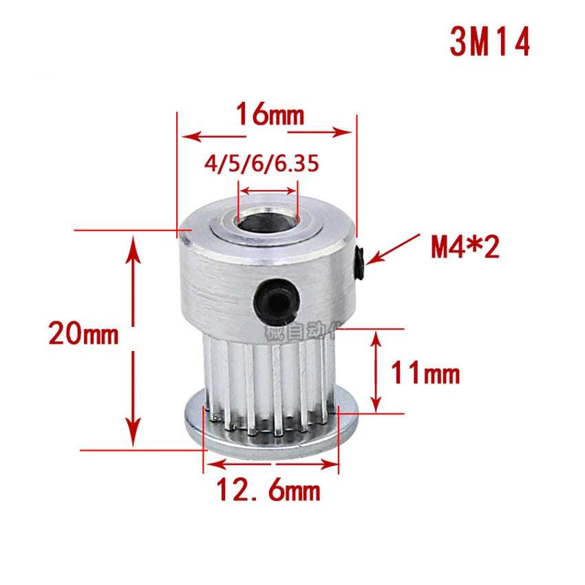 HTD-3M 12T-150T Timing Belt Pulley Pitch 3mm Tooth Width 11mm Synchronous Wheel