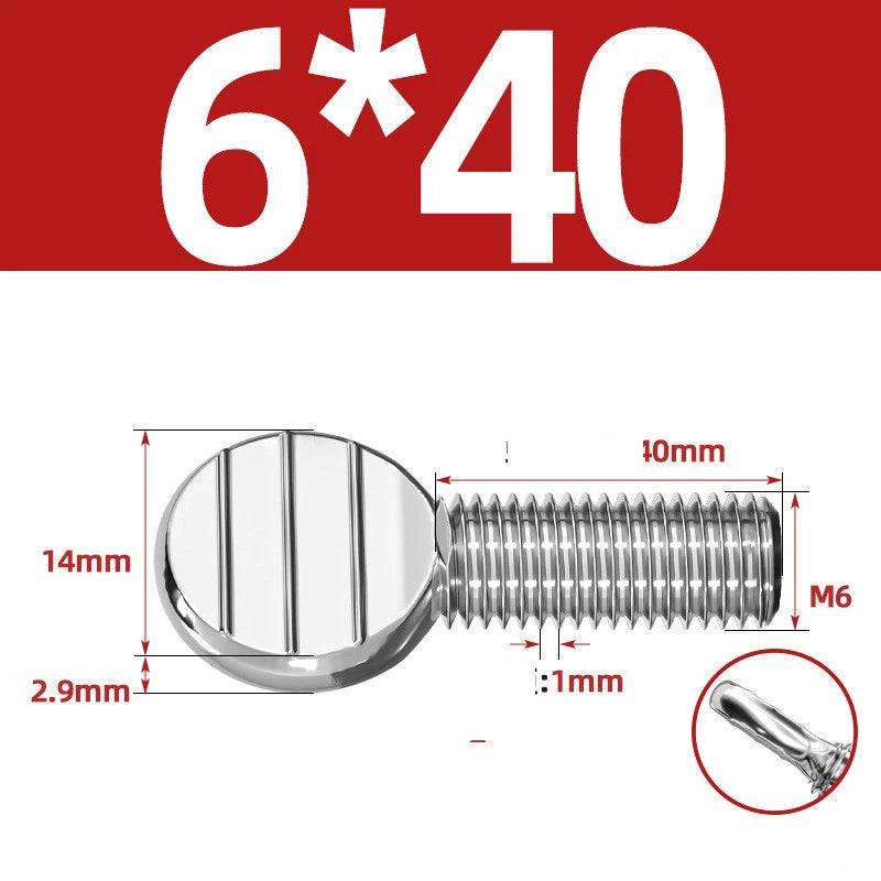 M4–M10 & 1/4"-5/16" Spade-Head Thumb Screws – A2 304 Stainless Steel, Tool-less Hand Grip